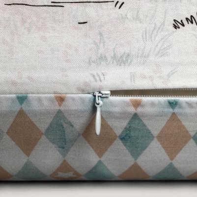 Комплект постельного белья Циркус Полуторный зелено-бежевый – фото 10