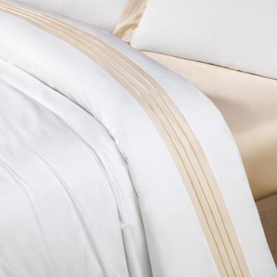 Комплект постельного белья Эдем 1,5-спальный бамбуковое волокно белый с экрю – фото 4