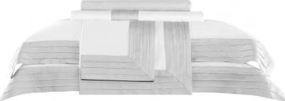 Комплект постельного белья Эдем белый с серым Семейный/дуэт – фото 1