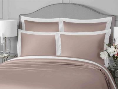 Комплект постельного белья Эдем розовый с белым Двуспальный евро – фото 2