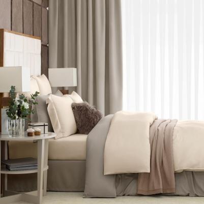 Комплект постельного белья Сенса экрю Кинг сайз – фото 1