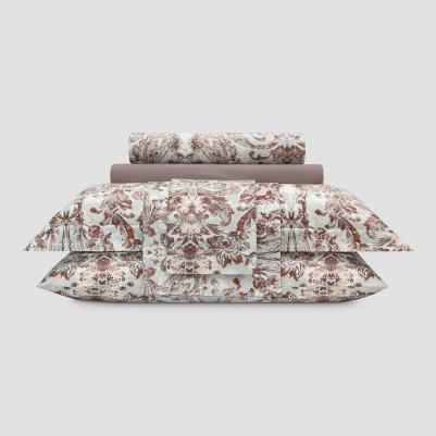 Комплект постельного белья Шелтон евро хлопок 50x70 см коричнево-бежевый 4680415094304 – фото 5