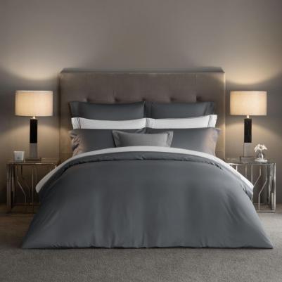 Комплект постельного белья Тиада серый Двуспальный кинг сайз