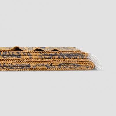 Плед Этель 150 х 200 см хлопок оранжевый с темно-серым – фото 2