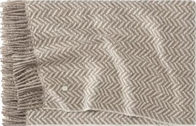 Плед Фортье 140 х 200 см шерсть бежевый с коричневым – фото 3