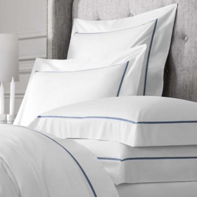 Пододеяльник Плаза 200 х 210 см сатин бело-синий – фото 1