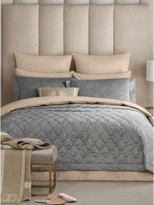 Покрывало с наволочками Каселли серое 250х260 см – фото 1