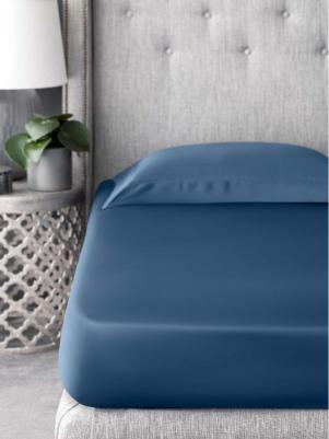 Простыня на резинке Сенса 160x200 + 30 см синяя 4680415067704 – фото 3