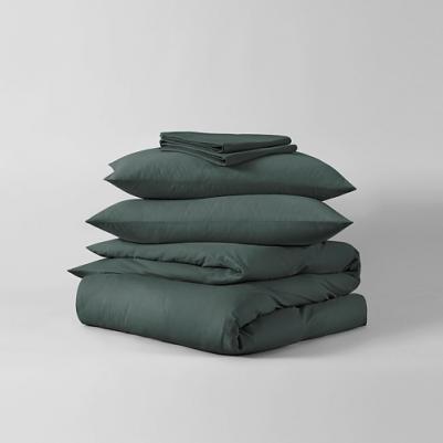 Постельное белье на молнии однотонное, Шторм, семейное, наволочки на молнии 70х70, 100% хлопок, перкаль – фото 6