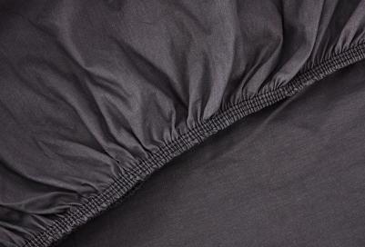 Простыня на резинке Графит, черная, двуспальная – фото 3