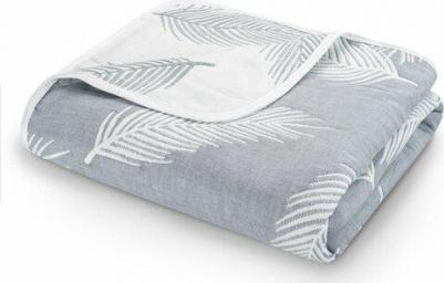 Плед-покрывало / одеяло муслиновое MS-3, 200х240 см, 100% хлопок, светло-серый