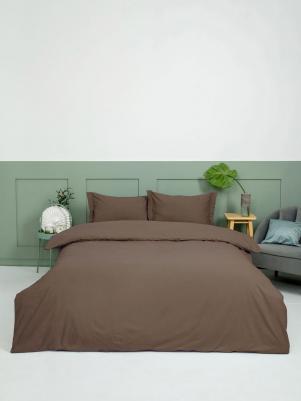 Постельное белье из перкаля 1,5 спальное, наволочки 50х70 см, Мокко – фото 1