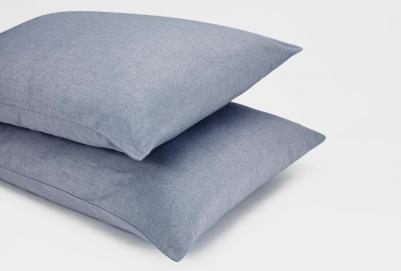 Наволочка Indigo серо-синяя 50х70 см меланж 130 г/кв.м – фото 6