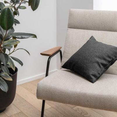 Подушка декоративная 40х40 см полиэстер/рогожка темно-серая – фото 4