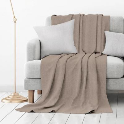 Покрывало рогожка 140x220 cм светло-коричневое – фото 3