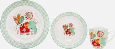 Набор детской посуды Doo-doo фарфор 3 предмета: пиала, тарелка, кружка – фото 1