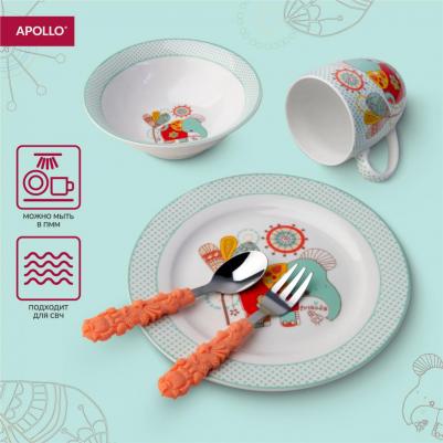 Набор детской посуды Doo-doo фарфор 3 предмета: пиала, тарелка, кружка