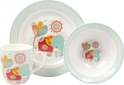 Набор детской посуды Doo-doo фарфор 3 предмета: пиала, тарелка, кружка – фото 3