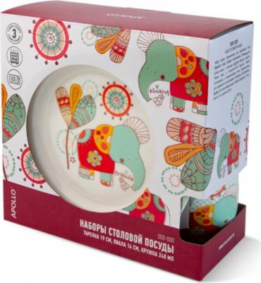Набор детской посуды Doo-doo фарфор 3 предмета: пиала, тарелка, кружка – фото 4