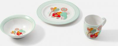 Набор детской посуды Doo-doo фарфор 3 предмета: пиала, тарелка, кружка – фото 5