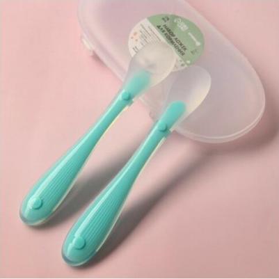 Набор силиконовых ложек для кормления, 2 шт., цвет бирюзовый