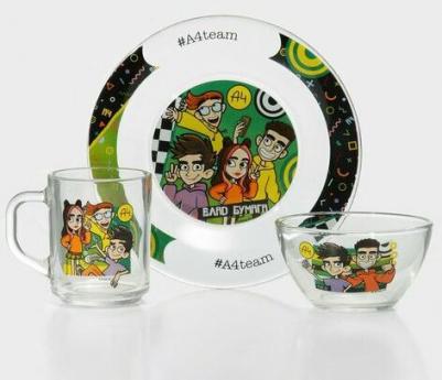 Набор посуды Влад А4 и компания, 3 предмета, подарочная упаковка, стекло 308814 – фото 1