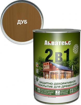 Защитно-декоративное покрытие для дерева 2 в 1, полуматовое, 0,8 л, дуб – фото 3