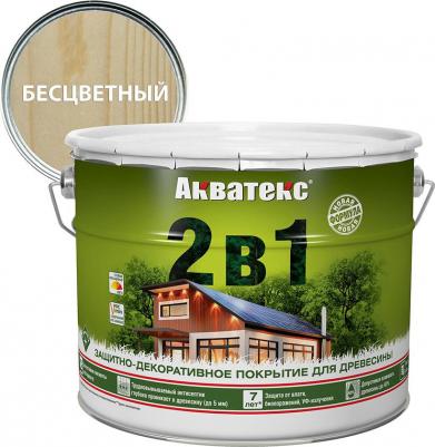 Защитно-декоративное покрытие для дерева, полуматовое, 9 л, бесцветное – фото 1