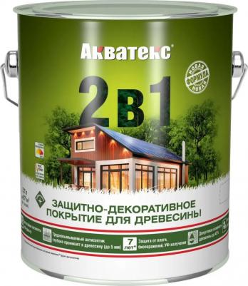Защитно-декоративное покрытие для древесины 2 в 1 (2,7л) бесцветный