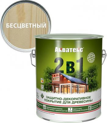 Защитно-декоративное покрытие для древесины 2 в 1 (2,7л) бесцветный – фото 3