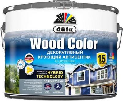 Антисептик кроющий для древесины Wood Color полуматовый (9л) серый шелк – фото 2