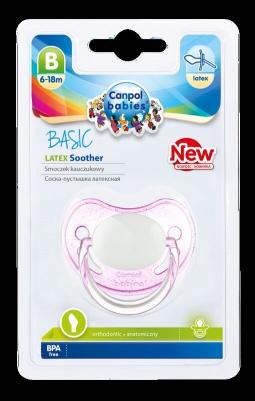 Пустышка Basic анатомическая латексная, 6-18 мес., арт. 22/426, цвет розовый – фото 2