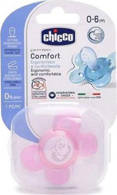 Пустышка Physio Comfort "Зайка", силиконовая, от 0 до 6 месяцев, белый, розовый – фото 2