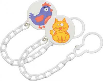 прищепка для пустышки с цепочкой арт.19553, 1 шт