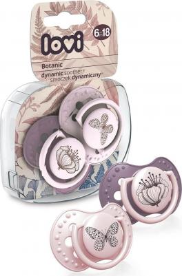 Набор пустышек динамических Botanic силикон 6-18 мес. 2 шт. для девочки