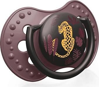 Пустышка силиконовая Jungle Vibes динамическая 6-18 мес, 2 шт, желто-пурпурный – фото 1