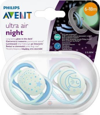 пустышка силикон. ортодонт. ultra air с щитком-нагубн.кольцом, футляром ночная д/мальчиков 6-18 мес. №2 – фото 6