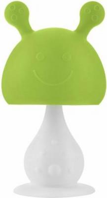 Силиконовый прорезыватель "Грибочек" с держателем, в футляре, цвет салатовый – фото 1