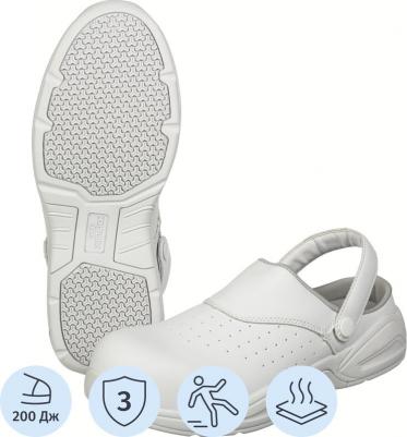 Сандалии с перфорацией Grip Protection ЭВА-нитрил из микрофибры с полиуретановым покрытием белые 4660054767227 – фото 2