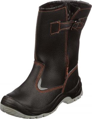 Сапоги рабочие утепленные ПУ-ТПУ из натуральной кожи черные с металлическим подноском 4660054762352 – фото 6