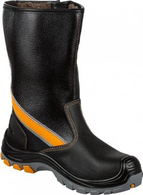 Сапоги рабочие утепленные Ultra ПУ-нитрил из натуральной кожи с композитным подноском черные/оранжевые 4660054767388 – фото 1