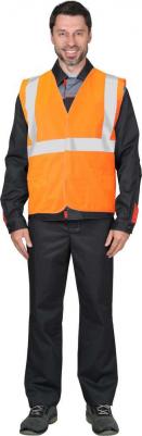 Жилет сигнальный кл.2, 3 СОП оранжевый р. L 136243