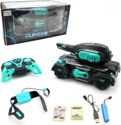 Машинка на радиоуправлении Танк бирюзовый – фото 2