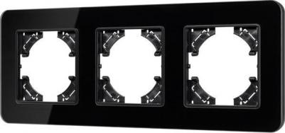 Рамка из серии OMALI изготовлена из закаленного стекла высокой прочности. Корпус выполнен в черном цвете с глянцевой поверхностью, с глубиной 7 мм