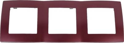 12-5003-25 12-5003-25 Рамка на 3 поста, Эра12, бордо, цена за 1 шт – фото 1