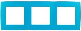 12-5003-28 12-5003-28 Рамка на 3 поста, Эра12, голубой, цена за 1 шт – фото 1