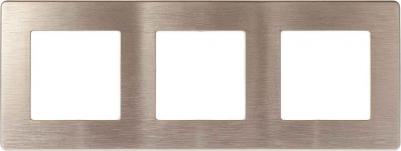 12-5103-04 Рамка для розеток и выключателей Серия 12 12-5103-04 на 3 поста, Сатин, шампань, цена за 1 шт