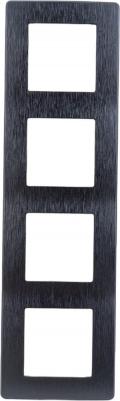 12-5104-12 Рамка для розеток и выключателей Серия 12 12-5104-12 на 4 поста, Сатин, графит, цена за 1 шт – фото 1