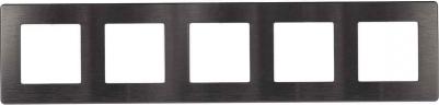 12-5105-12 Рамка для розеток и выключателей Серия 12 12-5105-12 на 5 постов, Сатин, графит, цена за 1 шт