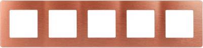 12-5105-14 Рамка для розеток и выключателей Серия 12 12-5105-14 на 5 постов, Сатин, медь, цена за 1 шт – фото 1